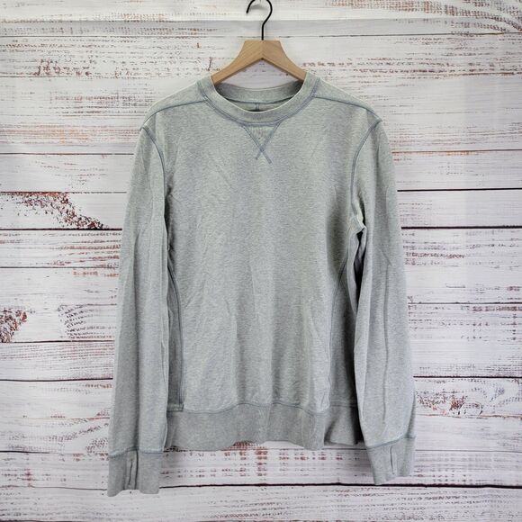 Lululemon Men’s Size L All Town Crew Long Sleeve Heather Gray Crewneck Casual - Picture 1 of 6